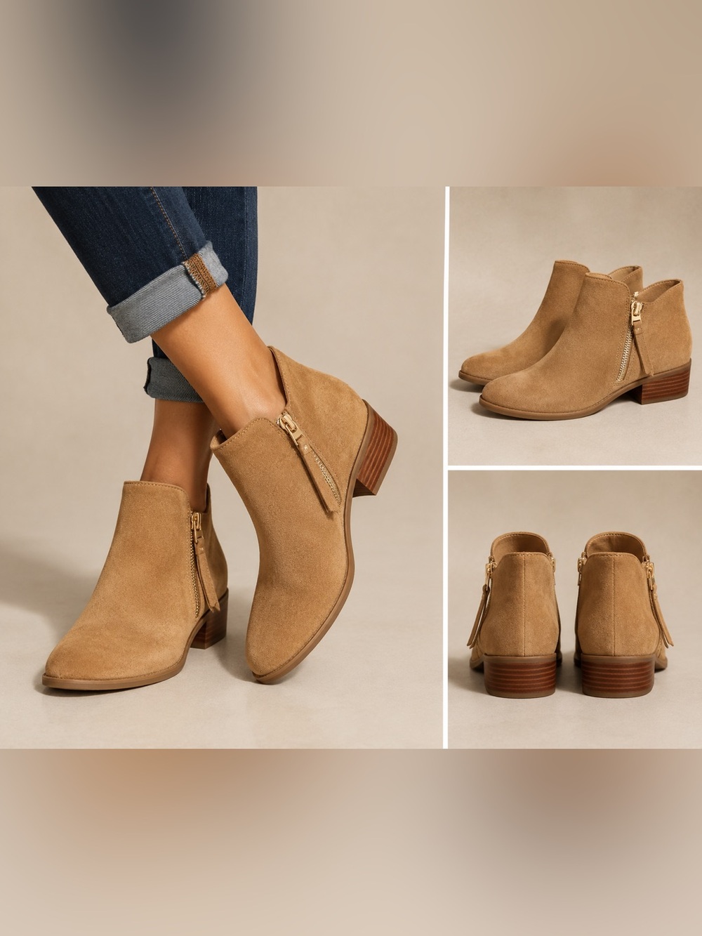 Tommy Hilfiger Suede Ankle Booties - Size 9